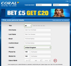 Coral Account Registration Page