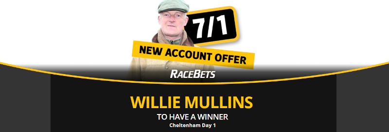 RaceBets 7/1 Willie Mullins Winner Offer Cheltenham Festival 2024